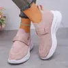 Sapatos Transfronteiriços Europeus e Americanos Novo Velcro Strass Flyknit Outono 2025 Tênis Casuais para Corrida Transfronteiriços Feminino Grande Atacado Tamanho Grande