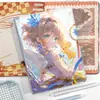 Caderno A5 Menina Mágica Sakura Página Colorida Completa Caderno de Couro Estudante Novo Diário de Desenho Animado Anime Caderno de Mão