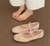Primer Encuentro Temporada Planos Franceses Elegantes Zapatos de Noche Zapatos de Mujer 2026 Primavera Moño Malla Encaje Ballet Mary Jane