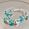 Presilhas de Cabelo Série Oceano com Flores Preservadas, Estrelas-do-Mar, Conchas e Frutas para Viagens à Beira-Mar e Fotos de Férias