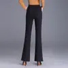 Calças de plumas grossas, quentes e isoladas, calças compridas levemente boca de sino para mulheres, nova coleção de inverno 2026, corte slim, cintura alta, calças quentes de algodão, estilo moderno