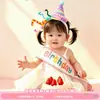 Diadema Sombrero de Cumpleaños Cinta para Fiesta para Niñas Pequeñas y Niños, Cinta Ceremonial con Ambiente Festivo, Accesorios para Fotos, Palitos Retorcidos Hechos a Mano