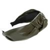 Diadema de Cuero Sintético de Borde Ancho Transfronteriza Amazon Accesorio para el Cabello Nududo Versátil para el Trayecto Diaria Diadema Nududa Verde