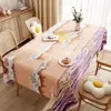 Mantel Tridimensional 3D, Impermeable, Resistente al Aceite, Lavable, Mantel Rectangular para Mesa de Comedor, Lujo Ligero, Estilo Pintura al Óleo de Gama Alta Mantel para Mesa de Café