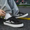 Zapatos de Lona Rayo Estelar para Hombre Primavera Otoño Nuevos de Caña Baja Estudiante Zapatos de Tabla Tendencia Versátil Retro Zapatos de Skateboarding