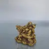 Adornos de Tortuga Dragón de Latón Espalda Buda Sonriente Bolsas de Maitreya de Latón Buda Hogar Adornos de Latón