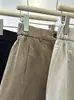 Calça de Pierna Larga de Algodão Tencel para Mulheres, Nova Coleção Verão 2026 Estilo Coreano, Cintura Alta Petite, Cobre o Quadril, Calça Casual de Corte Reto