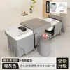 Cama de Lavar Cabelo e Pedicure para Barbearias, com Circulação de Água, Vaporizador e Aquecedor de Água Integrado para Terapia de Pés e Cabeça