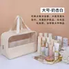 Bolsa Cosmética Transparente Personalizada, Grande Capacidade, Necessaire à Prova d'Água, Bolsa de Armazenamento Portátil para Viagem, Bolsa de Mão em PVC