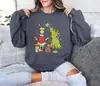 2025 [Tamanho Europeu Tamanho Europeu] Moletom de Natal do Grinch Moletom com Gola Redonda Estampado