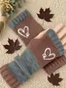 Guantes Personalizados para Otoño e Invierno, Guantes de Punto Cálidos y de Moda para Mujer, Moda Transfronteriza Guantes Bordados Patchwork Cálidos