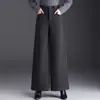 Elegantes Pantalones de Lana Cálidos y Cómodos de Pierna Ancha para Mujer, Nuevo Invierno 2026 de Cintura Alta Adelgazantes Sueltos que Cubren las Caderas Casuales de Moda