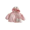 Chaqueta Acolchada para Niñas 2025 Nuevo Estilo Invierno Bebé con Capucha Espesa de Algodón Ropa Exterior Niños Super Linda Ropa Exterior de Algodón con Encaje
