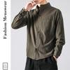 Camisa de linho masculina manga longa estilo japonês estilo chinês camisa masculina solta plus size casaco masculino algodão linho casual top