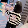 Sudadera de Moda para Niña de Otoño de Manga Larga a Rayas de Dibujos Animados Linda Suelta para Niños