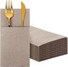 Servilletas Desechables para Bodas y Cenas en Restaurantes Occidentales más Vendidas de Amazon con Cuchillo y Tenedor Integrados, Servilletas de Papel Libres de Polvo Color Azul Grisáceo