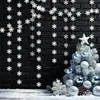 Cinta Blanca de Copos de Nieve de 4m Decoraciones Colgantes Tema País de las Maravillas Invernal Decoración Navideña Arreglo para Fiesta Festiva