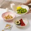 Plato de Frutas con Forma de Flor de Lujo Ligero de Aspecto Elevado Plato Combinado Simple de Grado Alimenticio Plato de Frutas Estilo Crema para Escritorio de Sala de Estar