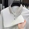 Camiseta de manga larga para hombre, estilo otoñal transfronterizo nuevo, casual de color liso, camisa polo básica business casual para hombre al por mayor