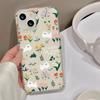 Cachorro floral para 14/15promax esmerilado transparente marea iPhone11/12/13 agujero grande carcasa blanda