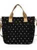 Serie de Tono Cálido de Luz Suave Bolso Tote de Lunares Estilo Coreano Bolso Cruzado Relajado de Compras para Dama Suave