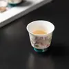 Miyanyu Cerámica de Arita Colorida Bajo Esmalte Flor de Iris Taza Alta de Maestro Cerámica para Uso Doméstico Taza de Té Grande Juego de Té Kung Fu Taza de Degustación