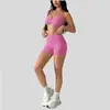 ZORA en stock súper vendido conjunto de sujetador + shorts dfyn para yoga ropa deportiva fitness sin costuras para mujer conjuntos de yoga