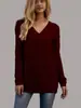 2026 Novo Estilo Gola V Elegante Malha para o Trabalho Suéter Feminino de Manga Longa Estilo Europeu e Americano Transfronteiriço