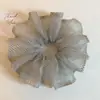 Nuevo Scrunchie de Malla Floral Grande para Mujer, Accesorio para el Cabello de Alta Gama para Verano, Goma para el Pelo Estilo Perezoso Retro