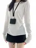 Camiseta base de manga larga semi-transparente, chic y suave, estilo coreano para mujer, top de camiseta de algodón copo de nieve ligero y transpirable para primavera, verano y otoño