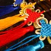 8 Piezas de Colgantes de Borla de Nudo Chino Pequeños con Borde Dorado para Ropa, Colgante de Coche, Nudos de la Fortuna, Colgantes de Borla Pequeños, Adornos Hechos a Mano de Nudo de la Suerte