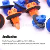 30 Piezas hebilla de nailon para coche adecuada para Toyota RAV4 FJ Cruiser Clip sujetador de parachoques de capó