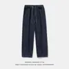 Jeans de Mezclilla Cruda Vintage Personalizados para Hombre Estilo Primavera Pierna Cónica Dobladillo Plisado Modernos Casual Americano Pantalones Largos