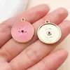 Pingente de Liga Metálica com Gotejamento Rosa de Disco de Música Fonógrafo Fita de Partitura Musical Pingente de Liga Metálica Pulseira DIY Chaveiro Acessórios de Joia