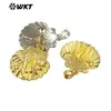 WT-P1997 Estilo Festivo Colgante de Concha Estrella de Mar Caracol Diseño Tallado Collar para Niña Accesorios de Latón Hechos a Mano