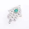 Conector de pulsera para mujer, estilo retro europeo y americano, con forma de hoja de ojo de palma, accesorios de joyería Aobao, con preservación del color, galvanizado
