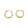 Brincos Zeming de Aço Inoxidável com Ouro 18K para Mulheres, Argola Grande Vintage, Luxo Leve, Design de Ponta, Joias de Nicho