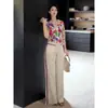 Traje de Moda de Verano 2025 Colorido con Capucha y Cremallera Mangas Tres Cuartos Cardigan Deportivo Pantalones Casuales Conjunto de Dos Piezas para Mujer