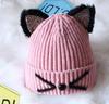 Gorro de Punto Infantil de Dibujos Animados Gato Orejas Doradas de Moda Coreana Gorro Cálido de Lana para Bebé Gorro de Bebé