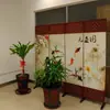 Biombo Plegable de Pantalla de Estilo Chino Simple para Sala de Estar y Dormitorio, Pantalla Móvil Plegable Minimalista Moderna para Casa Rodante con Base
