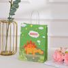 Bolsa tote de dinosaurio bolsa de regalo impresa caricatura bolsa de papel Kraft bolsa de regalo para ropa de centro comercial venta al por mayor