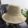 Chapéu de Palha Verão Novo Dobrável Crochê Proteção Solar Aba Larga Feminino Praia Férias Versátil Chapéu de Sol Chapéu de Pescador Tendência