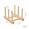 Estante de secado en stock de fábrica estante de secado de platos de madera creativa estante de platos estante de platos suministros de cocina estante de almacenamiento de madera maciza
