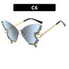 Gafas de Sol Mariposa Sin Montura Moda Celebridad de Internet Gafas de Sol 2024 Nuevas Gafas de Sol Transfronterizas de Alto Nivel para Mujer