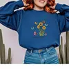 Sudadera de Cuello Redondo para Mujer con Estampado de Girasol y Mariposa, Producto al por Mayor de Comercio Exterior Transfronterizo Amazon Wish