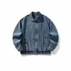Yidao Vintage 2026 Otoño Nuevo Retro Americano Nicho Corte Curvo Solapa Desgastada Ropa de Trabajo Chaqueta de Mezclilla