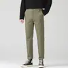 Calça Casual Elástica de Verão Masculina Marca da Moda Calça Fina de Algodão 2024 Nova Calça Solta de Nove Pontos para Homens