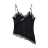 Comércio Exterior Amazon Transfronteiriço Moda Feminina 2025 Novo Estilo Puro Desejo Decote V Renda Costurada Versátil Top Curto de Alça