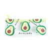 Estilo INS estuche transparente verde aguacate estudiante chica japonesa corazón caricatura simple gran capacidad bolsa para papelería