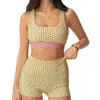 Conjunto deportivo de lunares transfronterizo para mujer, con shorts de entrenamiento físico, shorts de running, chaleco amortiguador y conjunto para Pilates/yoga